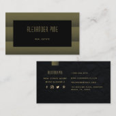 Classy Simple Elegant Black Gold Professional Visitekaartje (Voorkant / Achterkant)