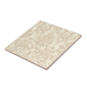 Classy Simple Floral Damask Soft Beige Tegeltje (Zijkant)