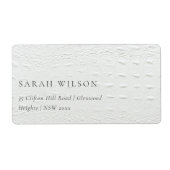 Classy Simple Ivory White Leather Texture Address Etiket (Voorkant)
