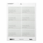 Classy Simple Ivory White Leather Texture Address Etiket (Full Sheet)