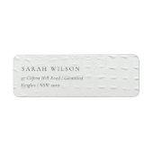 Classy Simple Ivory White Leather Texture Address Etiket (Voorkant)
