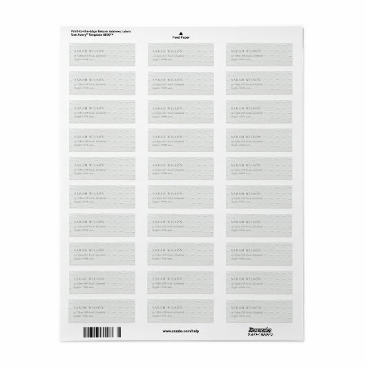 Classy Simple Ivory White Leather Texture Address Etiket (Full Sheet)