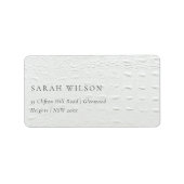 Classy Simple Ivory White Leather Texture Address Etiket (Voorkant)