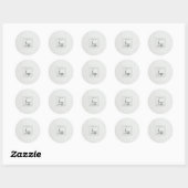 Classy Simple Ivory White Leather Texture Logo Ronde Sticker (Vel)