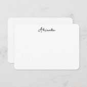 Classy Simple Name Script Note Card Bedankkaart (Voorkant / Achterkant)