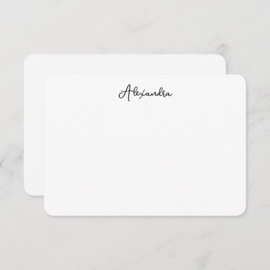 Classy Simple Name Script Note Card Bedankkaart (Voorkant / Achterkant)