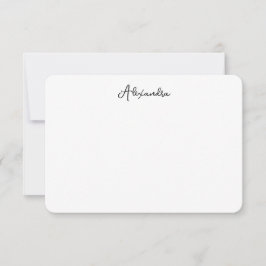 Classy Simple Name Script Note Card Bedankkaart