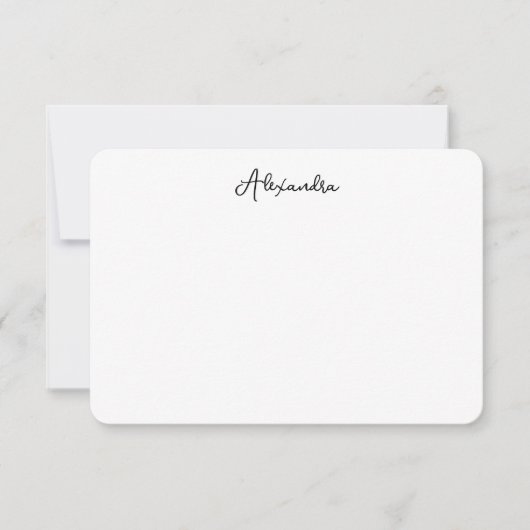 Classy Simple Name Script Note Card Bedankkaart (Voorkant)
