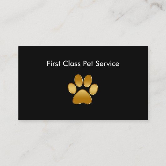 Classy Simple Pet-service Visitekaartje (Voorkant)