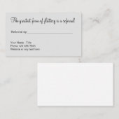 Classy Simple Reference Promotion-Visitekaartjes Aanbevelingskaartje (Voorkant / Achterkant)