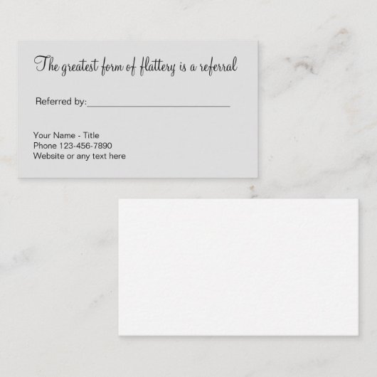 Classy Simple Reference Promotion-Visitekaartjes Aanbevelingskaartje (Voorkant / Achterkant)