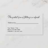 Classy Simple Reference Promotion-Visitekaartjes Aanbevelingskaartje (Voorkant)