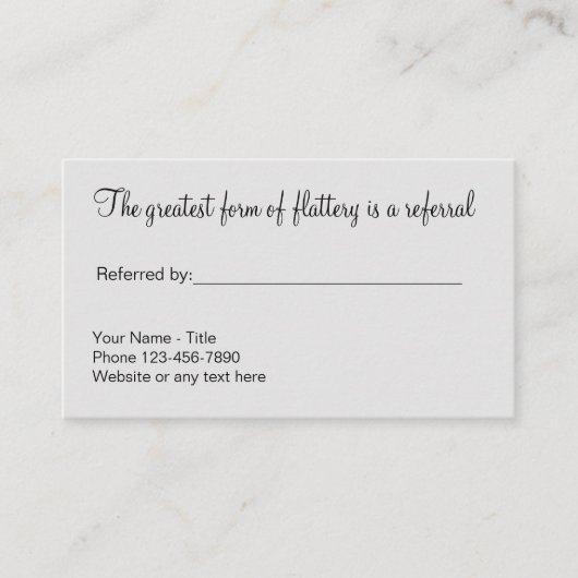 Classy Simple Reference Promotion-Visitekaartjes Aanbevelingskaartje (Voorkant)