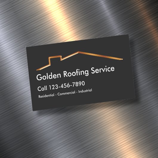 Classy Simple Roofing Service Visitekaartje Magnet Magnetisch Visitekaartje