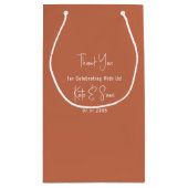 Classy Simple Terracotta Wedding Klein Cadeauzakje (Achterkant)