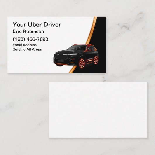 Classy Simple Uber Driver Ride Hailing  Visitekaartje (Voorkant / Achterkant)