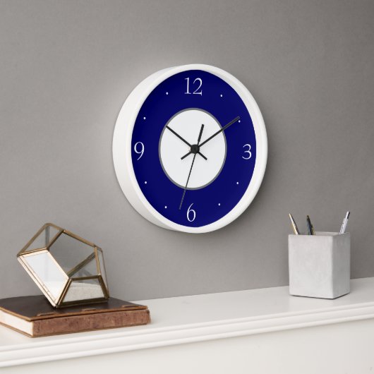 Classy Simplistic Blue en White Kitchen Clock (Kantoor)
