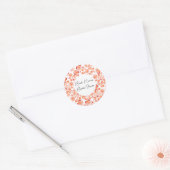 Classy Sinaasappel Bloemen Print Vrijgezellenfeest Ronde Sticker (Envelop)