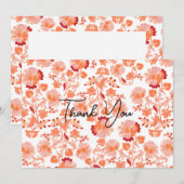 Classy Sinaasappel Bloemen Print Wallpaper Dank u Bedankkaart (Voorkant / Achterkant)