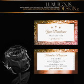 Classy Sinaasappel Roze Ombre Glitter Wit Diamonds Visitekaartje