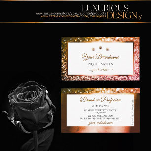 Classy Sinaasappel Roze Ombre Glitter Wit Diamonds Visitekaartje