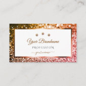 Classy Sinaasappel Roze Ombre Glitter Wit Diamonds Visitekaartje (Voorkant)
