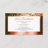 Classy Sinaasappel Roze Ombre Glitter Wit Monogram Visitekaartje (Achterkant)