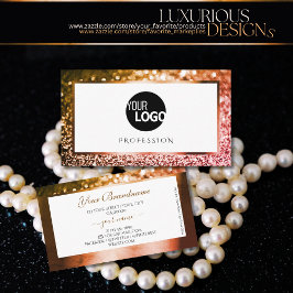 Classy Sinaasappel Roze Ombre Glitter Wit Toevoege Visitekaartje