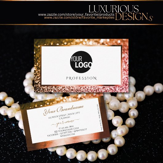 Classy Sinaasappel Roze Ombre Glitter Wit Toevoege Visitekaartje