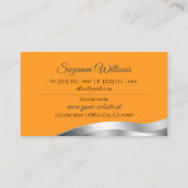 Classy Sinaasappel Wavy Silver Decor Inspires Visitekaartje (Achterkant)