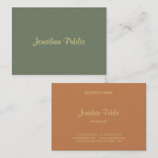 Classy Sjabloon Handwrite Moderne Professional Visitekaartje (Voorkant / Achterkant)