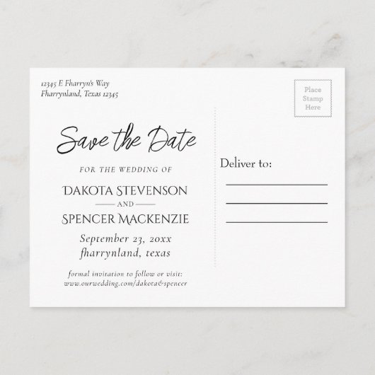 Classy Skulls | Halloween 3 Photo Save the Date Aankondigingskaart (Achterkant)