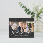 Classy Skulls | Halloween 3 Photo Save the Date Aankondigingskaart (Staand voorkant)