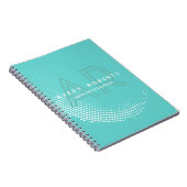 Classy Sky Blue Elegant geometrisch Professional Notitieboek (Rechterzijde)