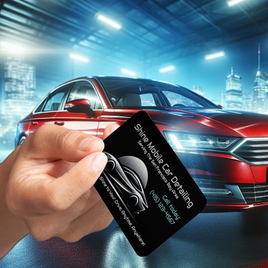 Classy Slanke Mobiele Auto Detailing QR Code URL Visitekaartje