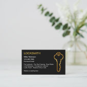 Classy slotenmaker Golden House Key Design Visitekaartje (Staand voorkant)