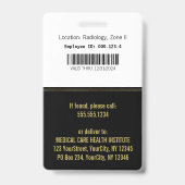 Classy Snake Medical Bowl Hygieia Gold Foto ID Badge (Back)