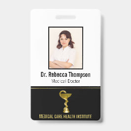 Classy Snake Medical Bowl Hygieia Gold Foto ID Badge