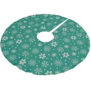 Classy  Sneeuwvlokken op Blauwgroen Groen Kerstboom Rok
