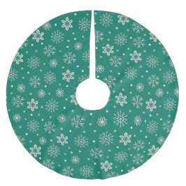 Classy Sneeuwvlokken op Blauwgroen Groen Kerstboom Rok