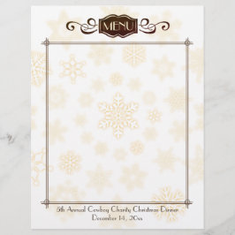 Classy snewflake-kerstfeestmenu letterhead