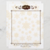 Classy snewflake-kerstfeestmenu letterhead (Voorkant / Achterkant)