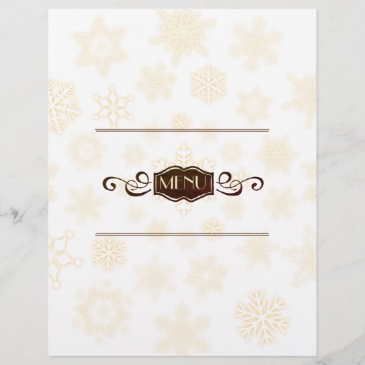 Classy snewflake-kerstfeestmenu letterhead (Achterkant)