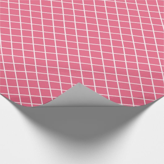 Classy Snoep roze rood wit Check Patroon Cadeaupapier (Hoek)