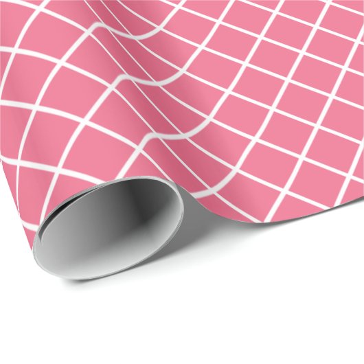 Classy Snoep roze rood wit Check Patroon Cadeaupapier (Rol Hoek)