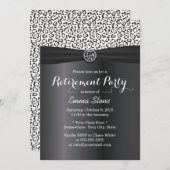 Classy Snow Leopard Print Black Ribbon Retiment Kaart (Voorkant / Achterkant)