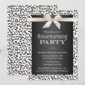 Classy Snow Leopard Print Housewarming Party Kaart (Voorkant / Achterkant)
