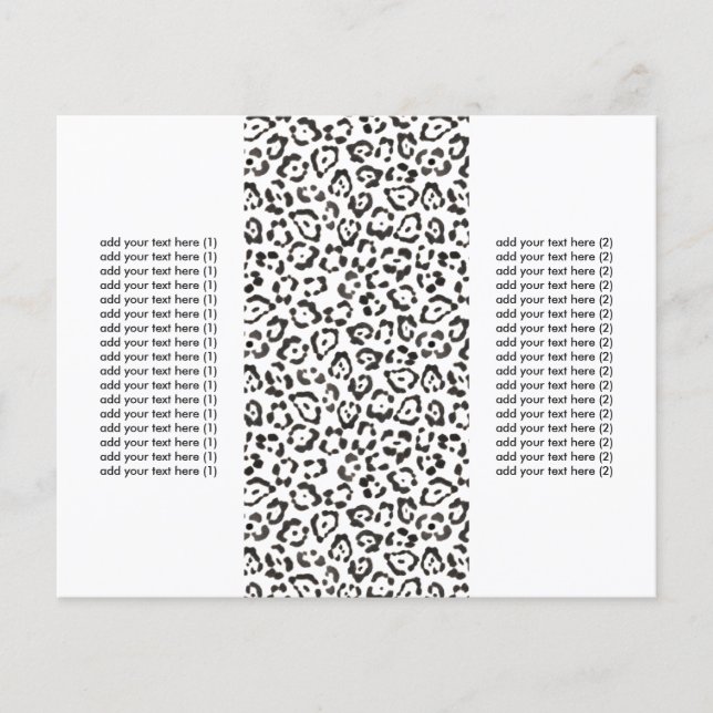 Classy Snow Leopard Print Tri Fold Flyers (Voorkant)