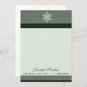Classy Snowflake Custom Note Cards Green Notitiekaartje (Voorkant / Achterkant)