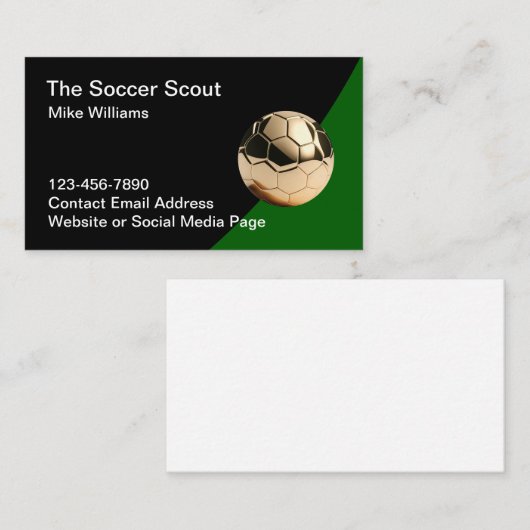 Classy Soccer Theme Visitekaartjes (Voorkant / Achterkant)